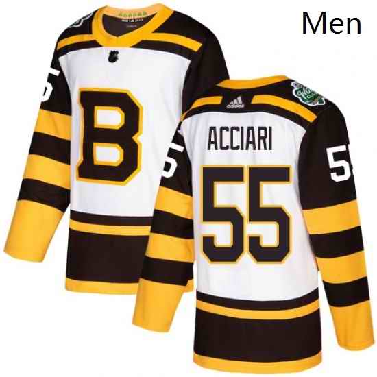Mens Adidas Boston Bruins 55 Noel Acciari Authentic White 2019 Winter Classic NHL Jersey